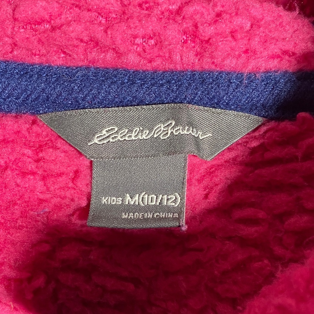 Eddie Bauer Kids Sherpa Fleece Jacket Medium 10–12 Colorblock Full Zip - Picture 3 of 7